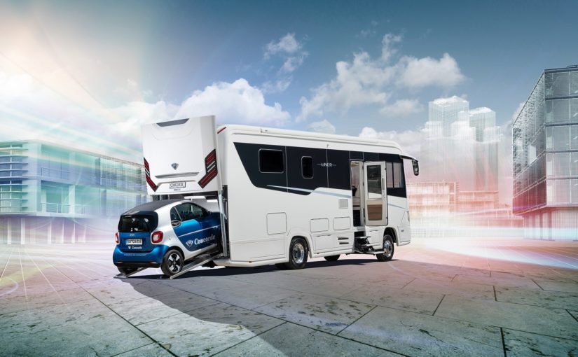 Leave The Toy Hauler At Home And Go Glamping In This Luxury Motorhome With A Built-In Garage