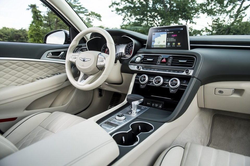 The interior of the Genesis G70 is handsome, intuitive helps defines the sedan's luxury status