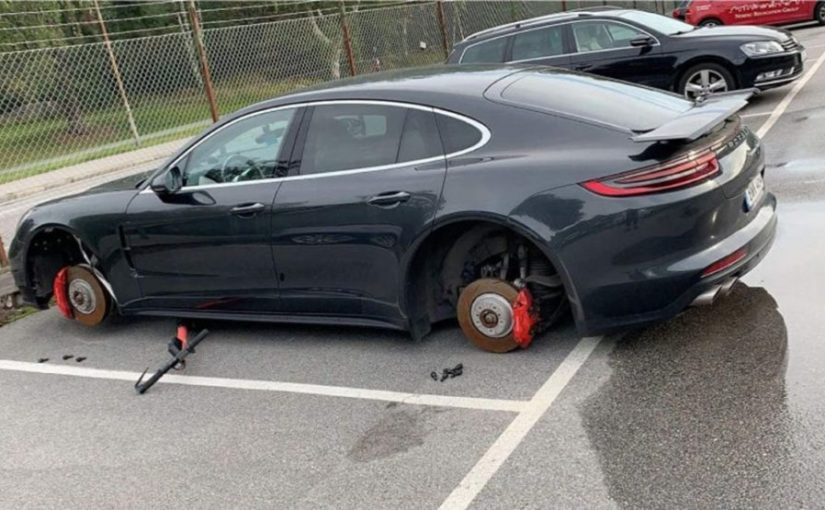 Porsche Panamera Needs New Wheels After Thieves Steal The Original Ones